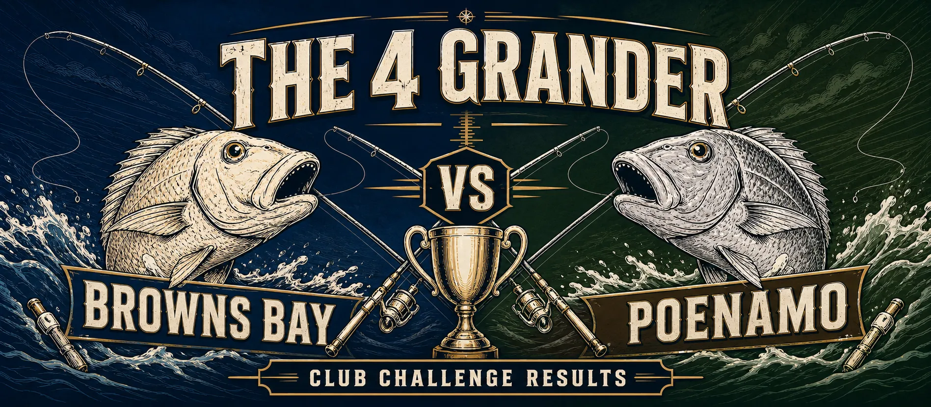 The 4 Grander - Browns Bay vs Poenamo club challenge banner